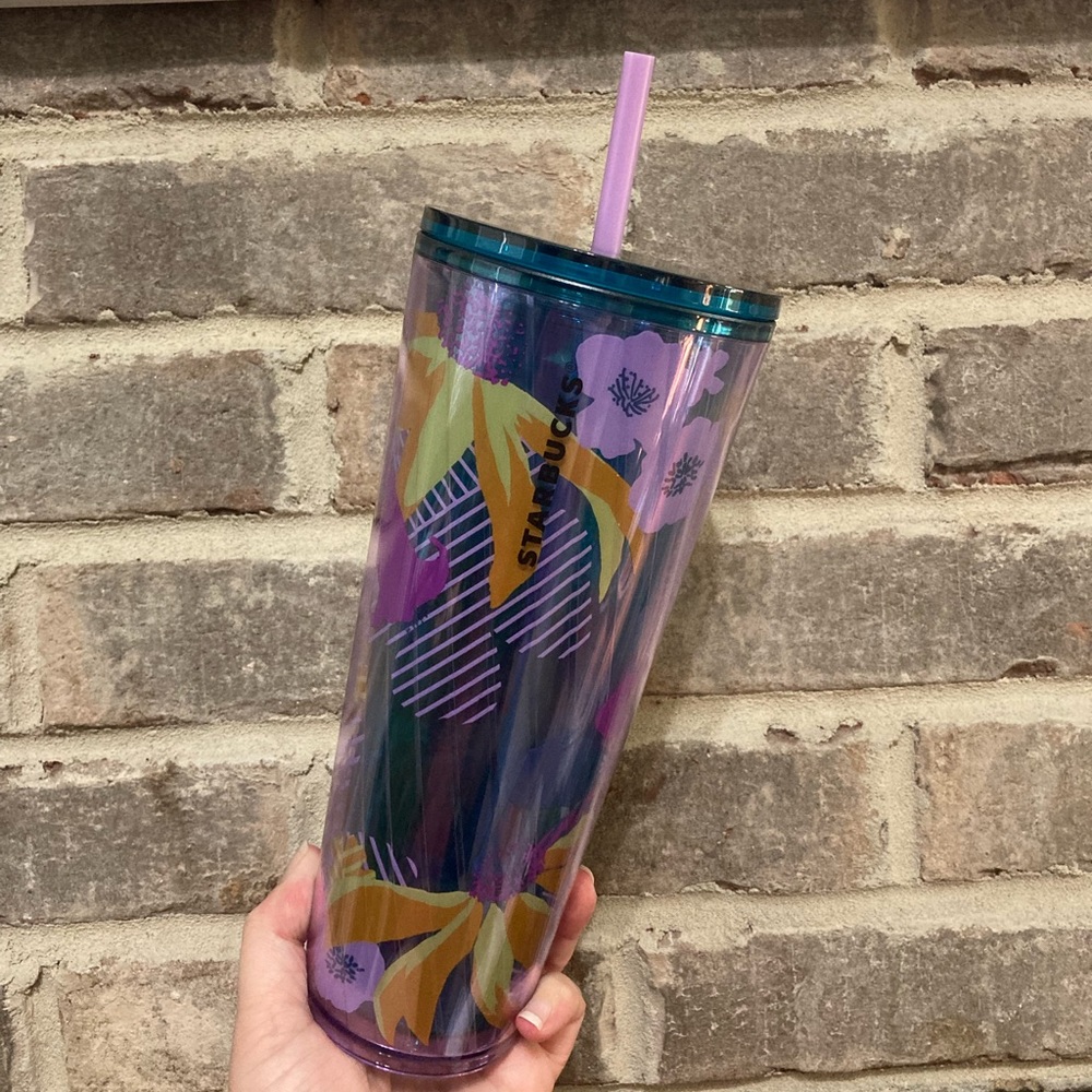Starbucks Venti Floral Pleated Cold Cup